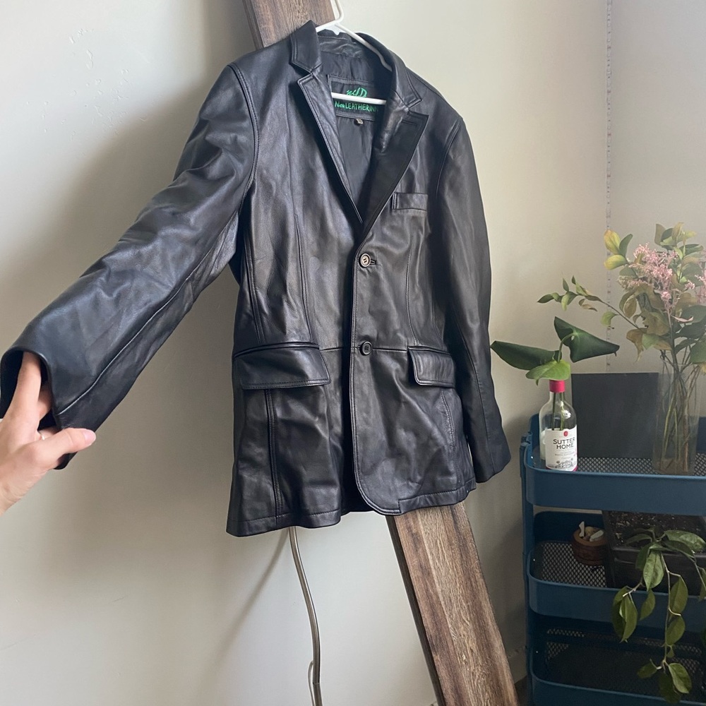 Men’s noir leather jacket